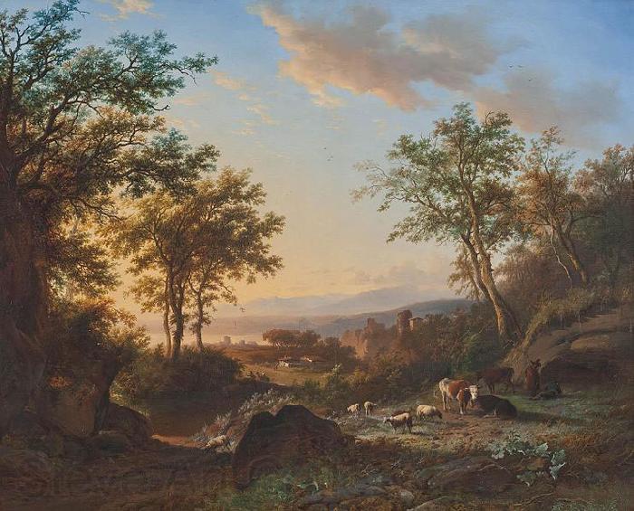 Willem Bodeman Italianate landscape Norge oil painting art